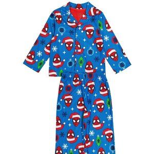 Spiderman Christmas Button Up Pajama Set